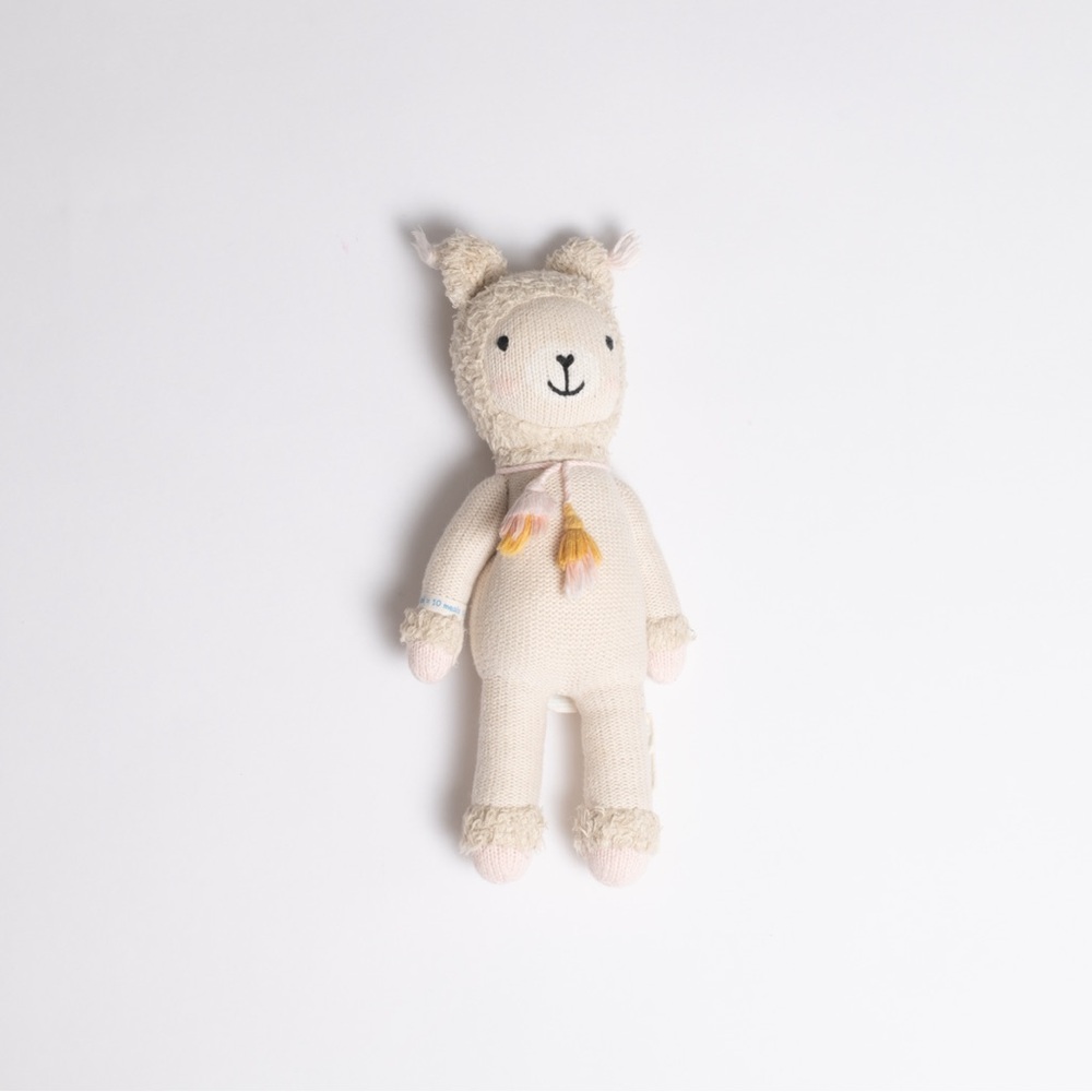 Plush Cream Llama Stuffed Animal Soft Knit Toy
